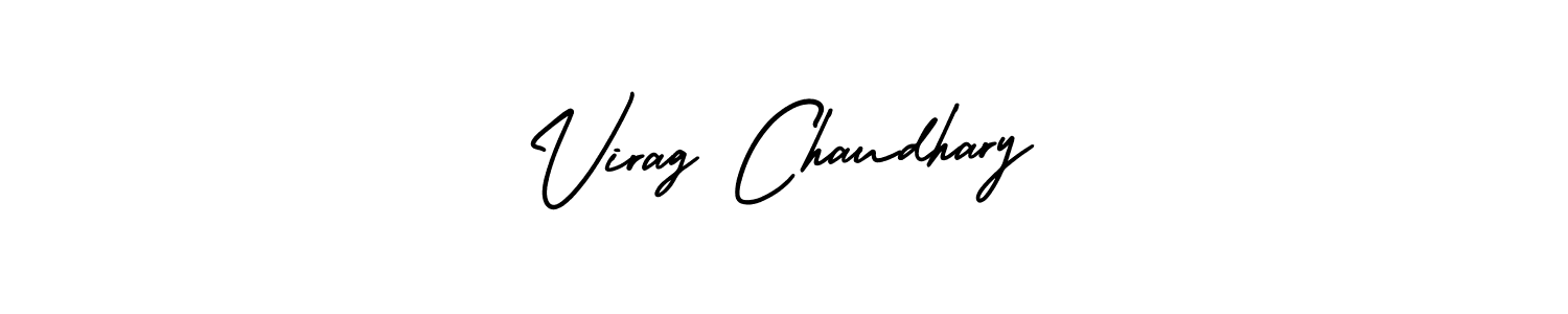 Virag Chaudhary stylish signature style. Best Handwritten Sign (AmerikaSignatureDemo-Regular) for my name. Handwritten Signature Collection Ideas for my name Virag Chaudhary. Virag Chaudhary signature style 3 images and pictures png