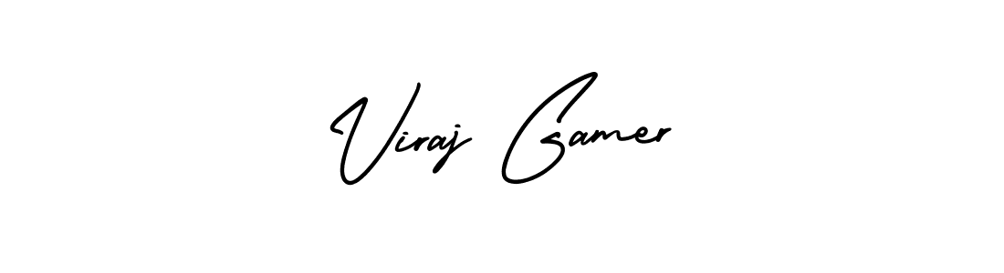 How to make Viraj Gamer name signature. Use AmerikaSignatureDemo-Regular style for creating short signs online. This is the latest handwritten sign. Viraj Gamer signature style 3 images and pictures png