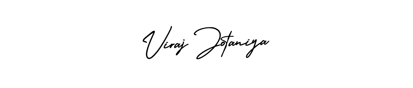 You should practise on your own different ways (AmerikaSignatureDemo-Regular) to write your name (Viraj Jotaniya) in signature. don't let someone else do it for you. Viraj Jotaniya signature style 3 images and pictures png