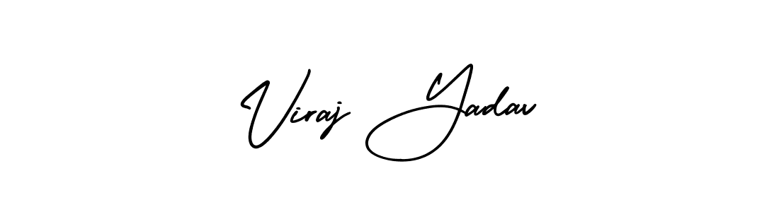 Similarly AmerikaSignatureDemo-Regular is the best handwritten signature design. Signature creator online .You can use it as an online autograph creator for name Viraj Yadav. Viraj Yadav signature style 3 images and pictures png