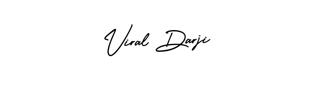 The best way (AmerikaSignatureDemo-Regular) to make a short signature is to pick only two or three words in your name. The name Viral Darji include a total of six letters. For converting this name. Viral Darji signature style 3 images and pictures png
