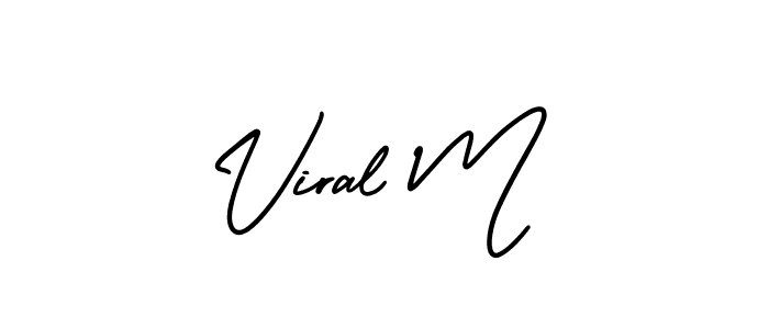 Similarly AmerikaSignatureDemo-Regular is the best handwritten signature design. Signature creator online .You can use it as an online autograph creator for name Viral M. Viral M signature style 3 images and pictures png