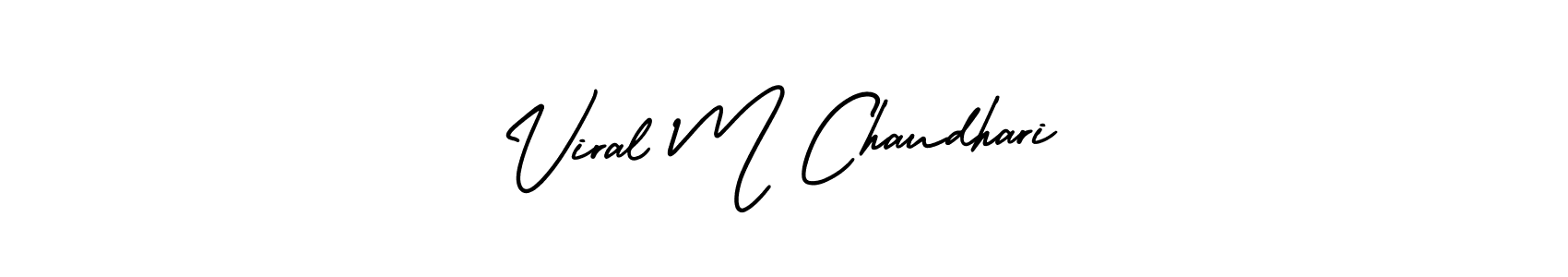 Design your own signature with our free online signature maker. With this signature software, you can create a handwritten (AmerikaSignatureDemo-Regular) signature for name Viral M Chaudhari. Viral M Chaudhari signature style 3 images and pictures png