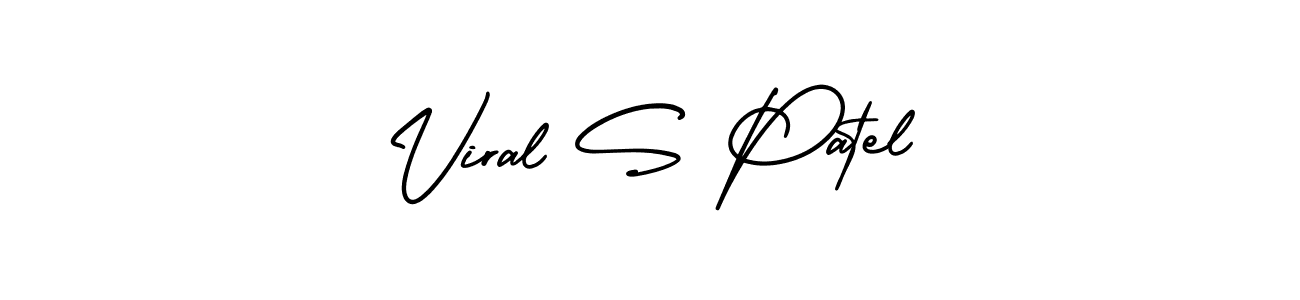 Viral S Patel stylish signature style. Best Handwritten Sign (AmerikaSignatureDemo-Regular) for my name. Handwritten Signature Collection Ideas for my name Viral S Patel. Viral S Patel signature style 3 images and pictures png
