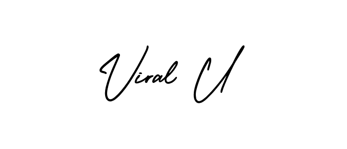 It looks lik you need a new signature style for name Viral U. Design unique handwritten (AmerikaSignatureDemo-Regular) signature with our free signature maker in just a few clicks. Viral U signature style 3 images and pictures png