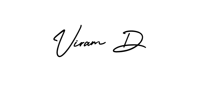 Viram D stylish signature style. Best Handwritten Sign (AmerikaSignatureDemo-Regular) for my name. Handwritten Signature Collection Ideas for my name Viram D. Viram D signature style 3 images and pictures png