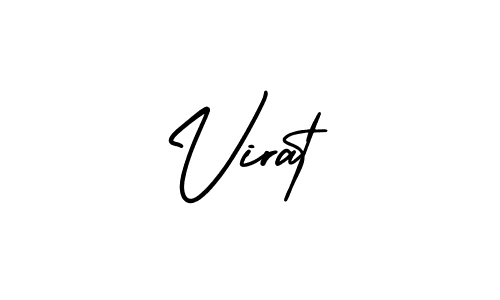 How to make Virat name signature. Use AmerikaSignatureDemo-Regular style for creating short signs online. This is the latest handwritten sign. Virat signature style 3 images and pictures png