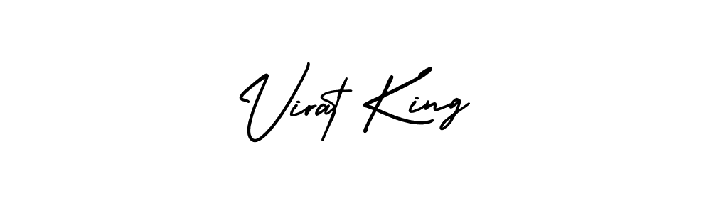 How to make Virat King name signature. Use AmerikaSignatureDemo-Regular style for creating short signs online. This is the latest handwritten sign. Virat King signature style 3 images and pictures png