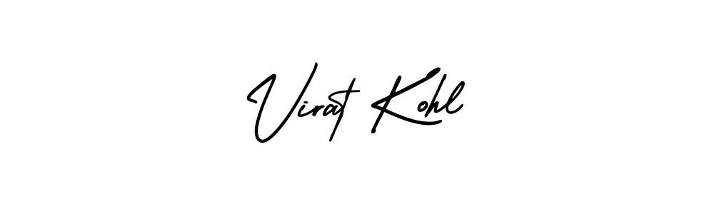 You should practise on your own different ways (AmerikaSignatureDemo-Regular) to write your name (Virat Kohl) in signature. don't let someone else do it for you. Virat Kohl signature style 3 images and pictures png