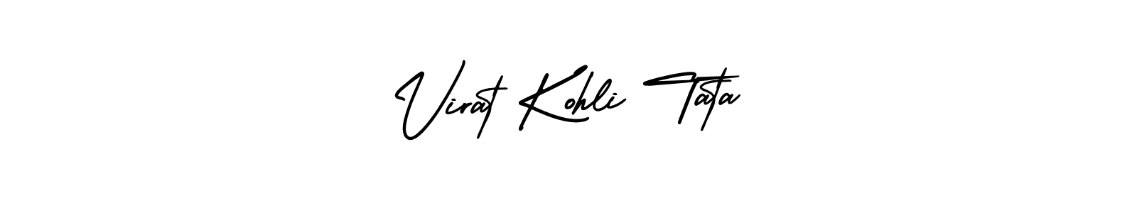 This is the best signature style for the Virat Kohli Tata name. Also you like these signature font (AmerikaSignatureDemo-Regular). Mix name signature. Virat Kohli Tata signature style 3 images and pictures png