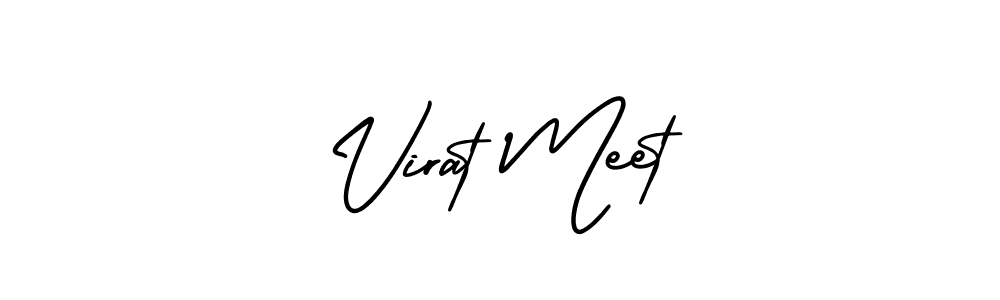 The best way (AmerikaSignatureDemo-Regular) to make a short signature is to pick only two or three words in your name. The name Virat Meet include a total of six letters. For converting this name. Virat Meet signature style 3 images and pictures png