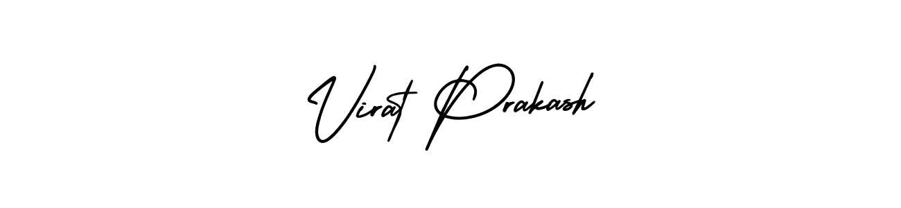 You should practise on your own different ways (AmerikaSignatureDemo-Regular) to write your name (Virat Prakash) in signature. don't let someone else do it for you. Virat Prakash signature style 3 images and pictures png
