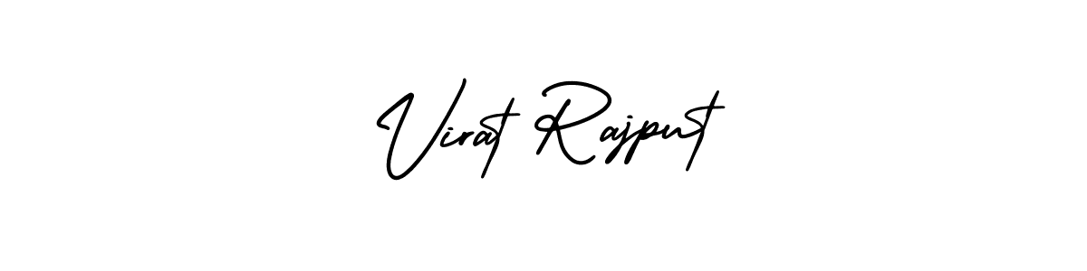 You should practise on your own different ways (AmerikaSignatureDemo-Regular) to write your name (Virat Rajput) in signature. don't let someone else do it for you. Virat Rajput signature style 3 images and pictures png