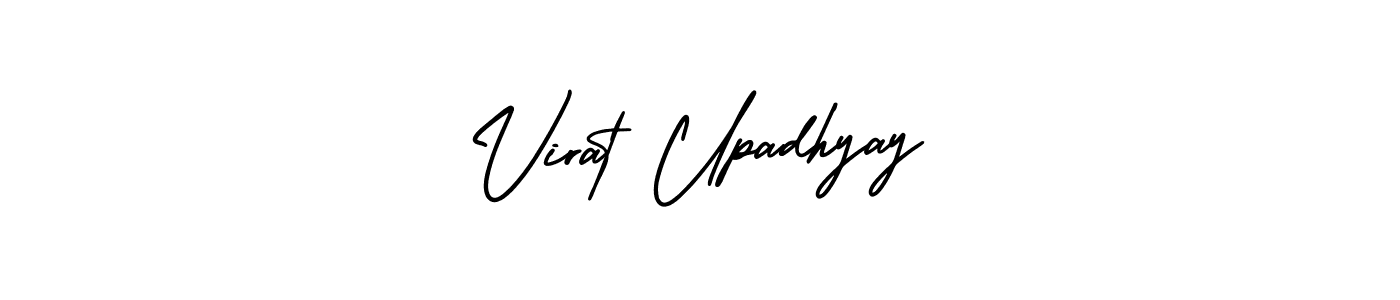 The best way (AmerikaSignatureDemo-Regular) to make a short signature is to pick only two or three words in your name. The name Virat Upadhyay include a total of six letters. For converting this name. Virat Upadhyay signature style 3 images and pictures png