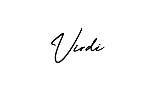 The best way (AmerikaSignatureDemo-Regular) to make a short signature is to pick only two or three words in your name. The name Virdi include a total of six letters. For converting this name. Virdi signature style 3 images and pictures png