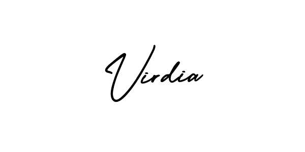 Make a beautiful signature design for name Virdia. With this signature (AmerikaSignatureDemo-Regular) style, you can create a handwritten signature for free. Virdia signature style 3 images and pictures png