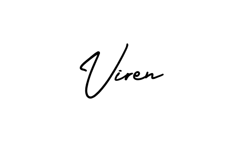 Design your own signature with our free online signature maker. With this signature software, you can create a handwritten (AmerikaSignatureDemo-Regular) signature for name Viren. Viren signature style 3 images and pictures png