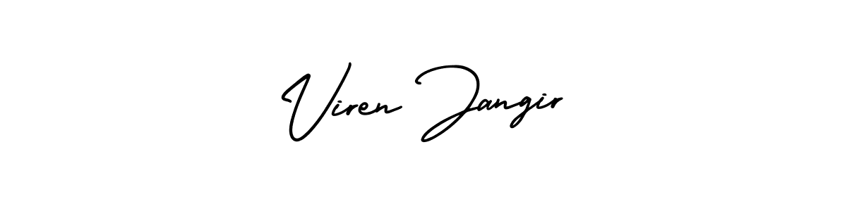 Similarly AmerikaSignatureDemo-Regular is the best handwritten signature design. Signature creator online .You can use it as an online autograph creator for name Viren Jangir. Viren Jangir signature style 3 images and pictures png