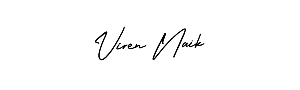 How to make Viren Naik name signature. Use AmerikaSignatureDemo-Regular style for creating short signs online. This is the latest handwritten sign. Viren Naik signature style 3 images and pictures png