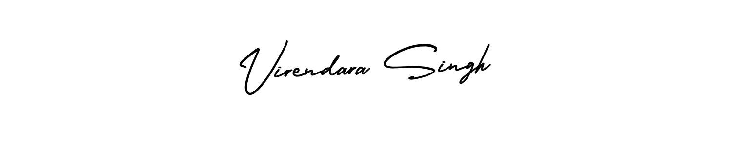 How to make Virendara Singh signature? AmerikaSignatureDemo-Regular is a professional autograph style. Create handwritten signature for Virendara Singh name. Virendara Singh signature style 3 images and pictures png