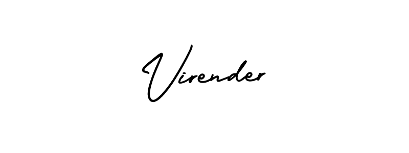Make a beautiful signature design for name Virender. With this signature (AmerikaSignatureDemo-Regular) style, you can create a handwritten signature for free. Virender signature style 3 images and pictures png