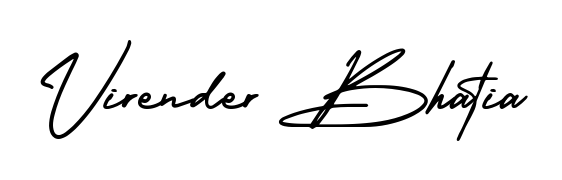 A modern signature idea for name Virender Bhatia using AmerikaSignatureDemo-Regular font. Clean strokes and elegant curves make it stand out instantly. Virender Bhatia signature style 3 images and pictures png