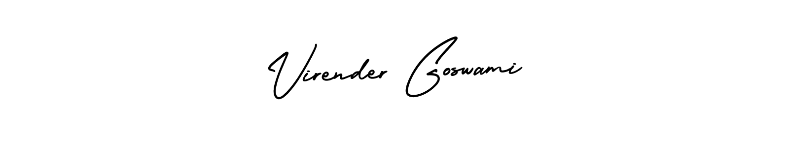 How to Draw Virender Goswami signature style? AmerikaSignatureDemo-Regular is a latest design signature styles for name Virender Goswami. Virender Goswami signature style 3 images and pictures png