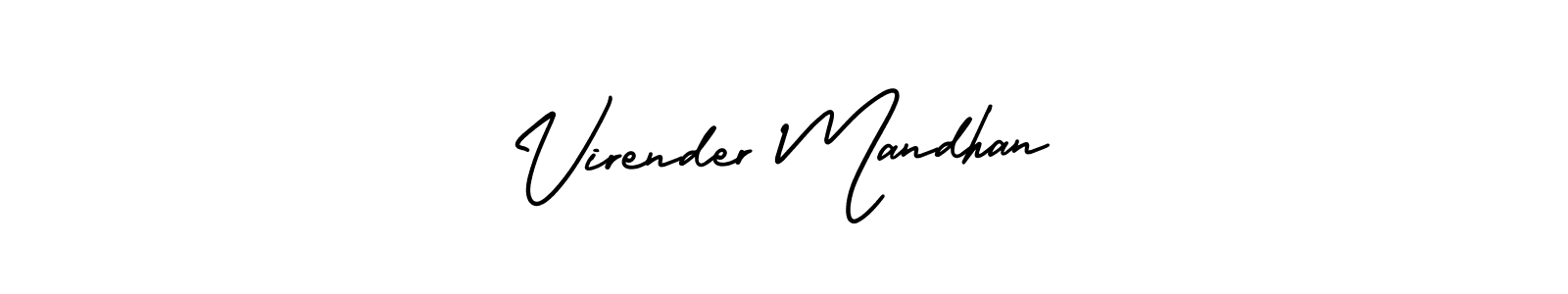 This is the best signature style for the Virender Mandhan name. Also you like these signature font (AmerikaSignatureDemo-Regular). Mix name signature. Virender Mandhan signature style 3 images and pictures png