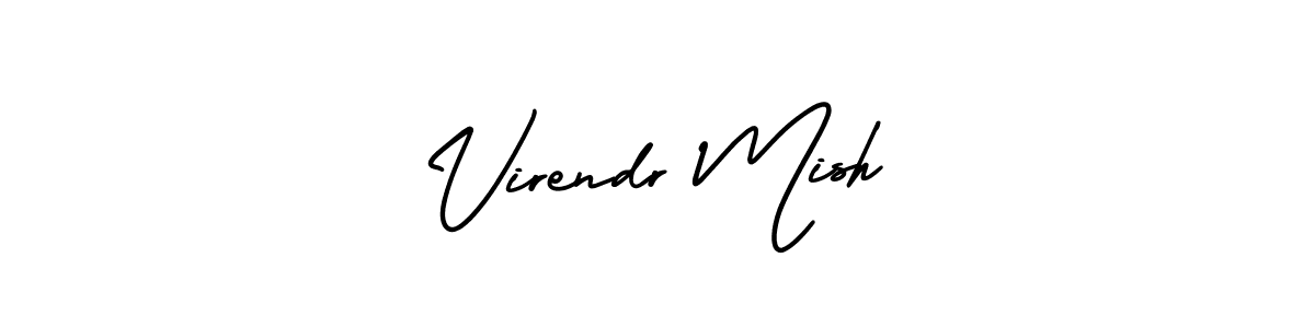 How to make Virendr Mish name signature. Use AmerikaSignatureDemo-Regular style for creating short signs online. This is the latest handwritten sign. Virendr Mish signature style 3 images and pictures png