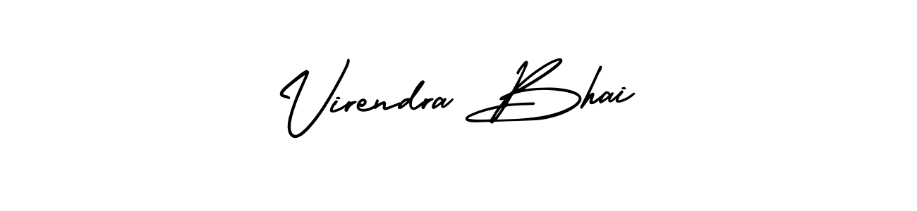 Create a beautiful signature design for name Virendra Bhai. With this signature (AmerikaSignatureDemo-Regular) fonts, you can make a handwritten signature for free. Virendra Bhai signature style 3 images and pictures png