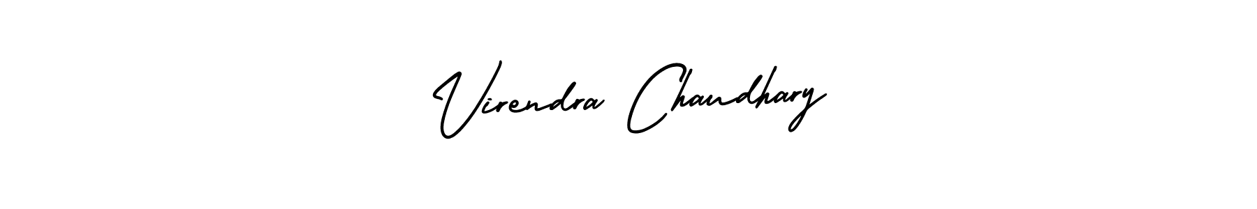How to make Virendra Chaudhary name signature. Use AmerikaSignatureDemo-Regular style for creating short signs online. This is the latest handwritten sign. Virendra Chaudhary signature style 3 images and pictures png