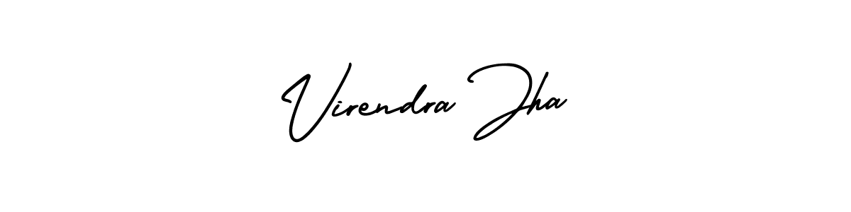 Create a beautiful signature design for name Virendra Jha. With this signature (AmerikaSignatureDemo-Regular) fonts, you can make a handwritten signature for free. Virendra Jha signature style 3 images and pictures png