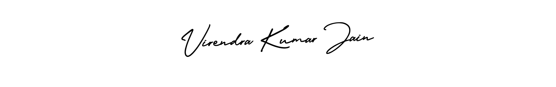 You should practise on your own different ways (AmerikaSignatureDemo-Regular) to write your name (Virendra Kumar Jain) in signature. don't let someone else do it for you. Virendra Kumar Jain signature style 3 images and pictures png