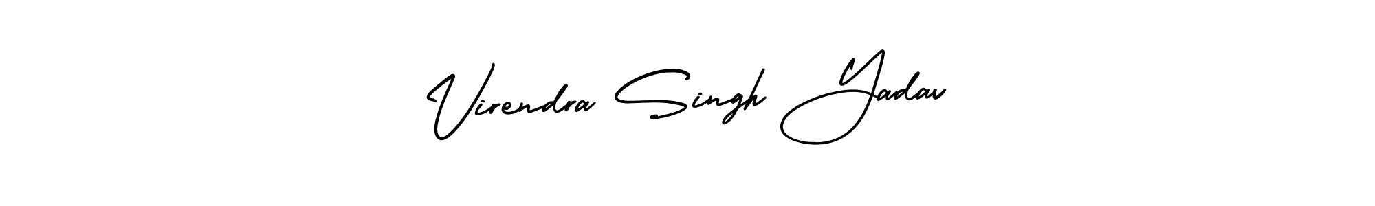 You should practise on your own different ways (AmerikaSignatureDemo-Regular) to write your name (Virendra Singh Yadav) in signature. don't let someone else do it for you. Virendra Singh Yadav signature style 3 images and pictures png