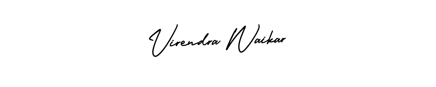 Make a beautiful signature design for name Virendra Waikar. With this signature (AmerikaSignatureDemo-Regular) style, you can create a handwritten signature for free. Virendra Waikar signature style 3 images and pictures png