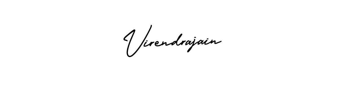 You should practise on your own different ways (AmerikaSignatureDemo-Regular) to write your name (Virendrajain) in signature. don't let someone else do it for you. Virendrajain signature style 3 images and pictures png