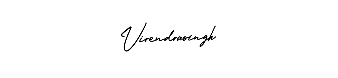 The best way (AmerikaSignatureDemo-Regular) to make a short signature is to pick only two or three words in your name. The name Virendrasingh include a total of six letters. For converting this name. Virendrasingh signature style 3 images and pictures png