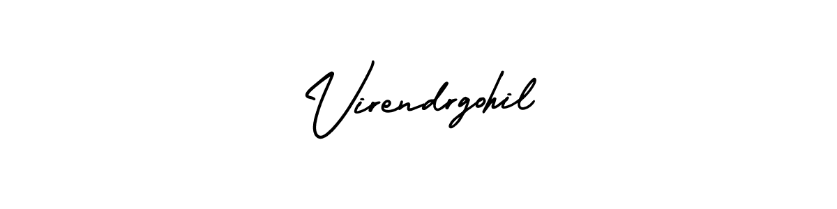 Virendrgohil stylish signature style. Best Handwritten Sign (AmerikaSignatureDemo-Regular) for my name. Handwritten Signature Collection Ideas for my name Virendrgohil. Virendrgohil signature style 3 images and pictures png