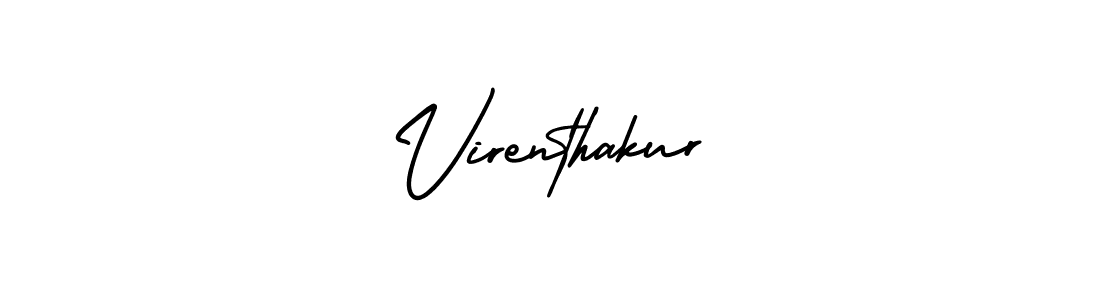 How to make Virenthakur name signature. Use AmerikaSignatureDemo-Regular style for creating short signs online. This is the latest handwritten sign. Virenthakur signature style 3 images and pictures png
