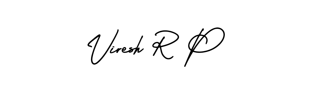 This is the best signature style for the Viresh R P name. Also you like these signature font (AmerikaSignatureDemo-Regular). Mix name signature. Viresh R P signature style 3 images and pictures png