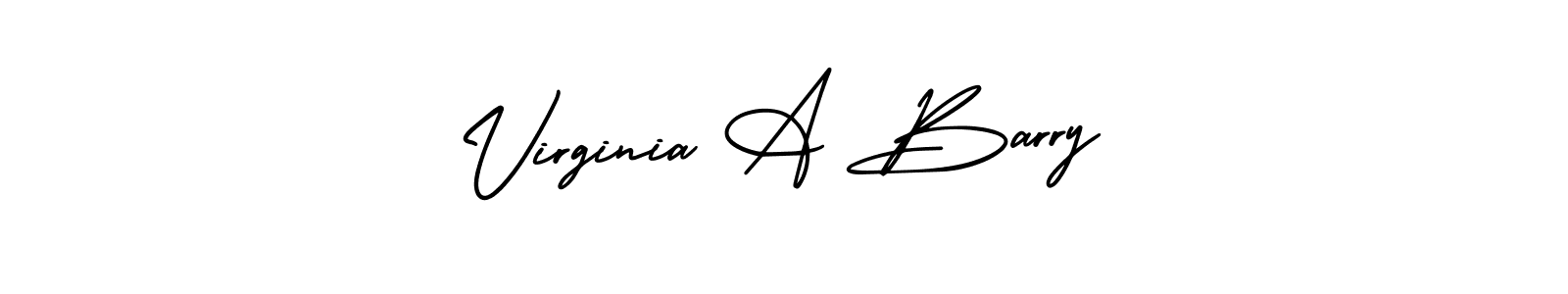 You should practise on your own different ways (AmerikaSignatureDemo-Regular) to write your name (Virginia A Barry) in signature. don't let someone else do it for you. Virginia A Barry signature style 3 images and pictures png