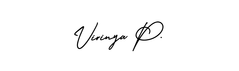 Create a beautiful signature design for name Virinya P.. With this signature (AmerikaSignatureDemo-Regular) fonts, you can make a handwritten signature for free. Virinya P. signature style 3 images and pictures png