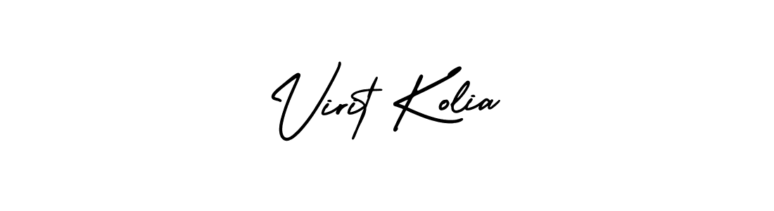 How to make Virit Kolia signature? AmerikaSignatureDemo-Regular is a professional autograph style. Create handwritten signature for Virit Kolia name. Virit Kolia signature style 3 images and pictures png