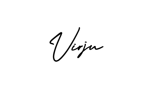 It looks lik you need a new signature style for name Virju. Design unique handwritten (AmerikaSignatureDemo-Regular) signature with our free signature maker in just a few clicks. Virju signature style 3 images and pictures png