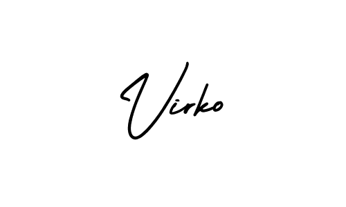 How to make Virko name signature. Use AmerikaSignatureDemo-Regular style for creating short signs online. This is the latest handwritten sign. Virko signature style 3 images and pictures png