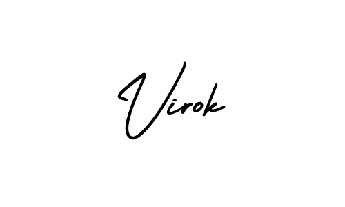 Use a signature maker to create a handwritten signature online. With this signature software, you can design (AmerikaSignatureDemo-Regular) your own signature for name Virok. Virok signature style 3 images and pictures png