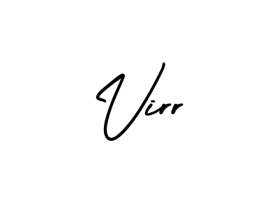 Use a signature maker to create a handwritten signature online. With this signature software, you can design (AmerikaSignatureDemo-Regular) your own signature for name Virr. Virr signature style 3 images and pictures png