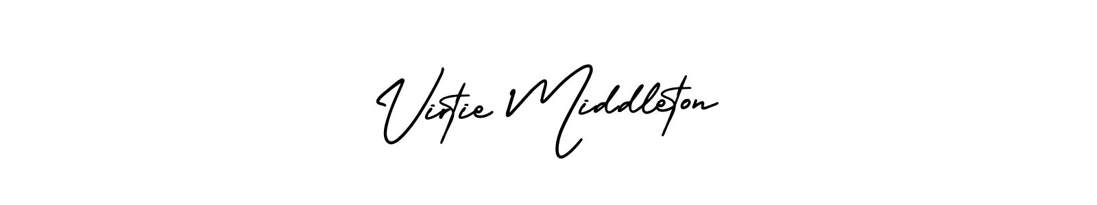 Create a beautiful signature design for name Virtie Middleton. With this signature (AmerikaSignatureDemo-Regular) fonts, you can make a handwritten signature for free. Virtie Middleton signature style 3 images and pictures png