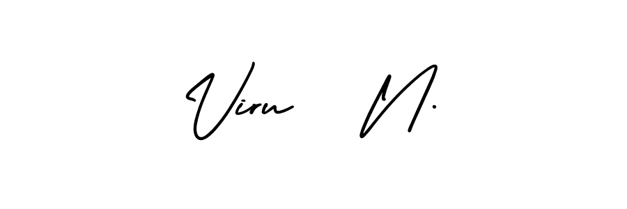 Similarly AmerikaSignatureDemo-Regular is the best handwritten signature design. Signature creator online .You can use it as an online autograph creator for name Viru   N.. Viru   N. signature style 3 images and pictures png