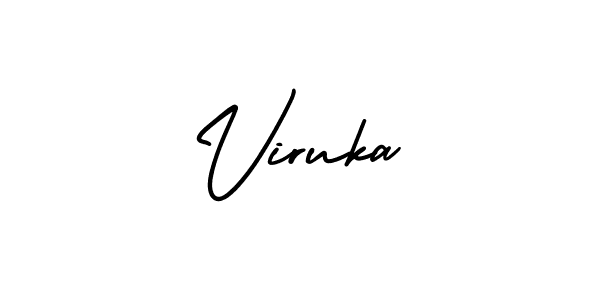 The best way (AmerikaSignatureDemo-Regular) to make a short signature is to pick only two or three words in your name. The name Viruka include a total of six letters. For converting this name. Viruka signature style 3 images and pictures png